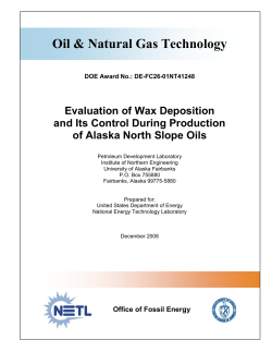 Evaluation of Wax Deposition and its Control during