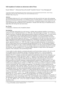 Soil sorption of cesium on calcareous soils of Iran
