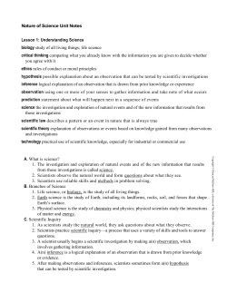 Nature of Science - Moore Public Schools