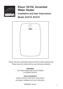 Elson 10/15L Unvented Water Heater