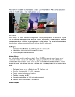 Adani Enterprises Ltd trusted Matrix Access Control and