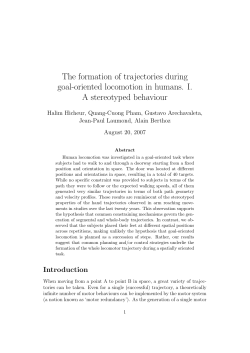 The formation of trajectories during goal