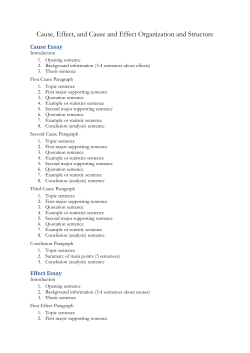 Cause, Effect, and Cause and Effect Organization and Structure