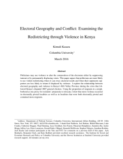 Electoral Geography and Conflict: Examining