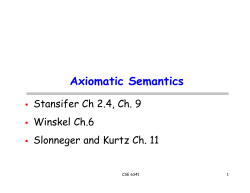 Axiomatic Semantics