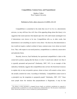 Compatibilism, Common Sense, and Prepunishment