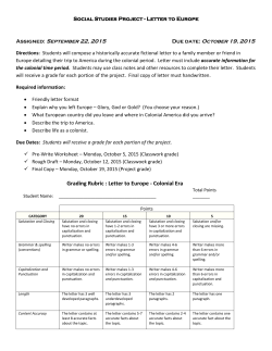 Grading Rubric : Letter to Europe