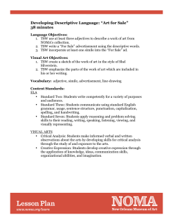 Developing Descriptive Language: &ldquo;Art for Sale&rdquo;
