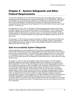 Chapter 8 &ndash; System Safeguards and Other Federal Requirements