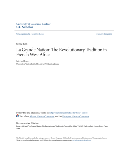 The Revolutionary Tradition in French West Africa