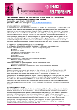 10 Defacto Relationships.pub - Legal Services Commission of South