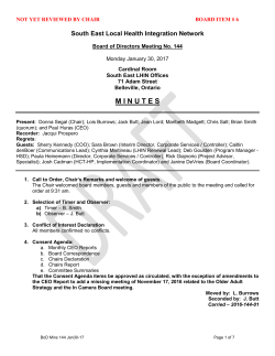 6 DRAFT Minutes Monday January 30, 2016