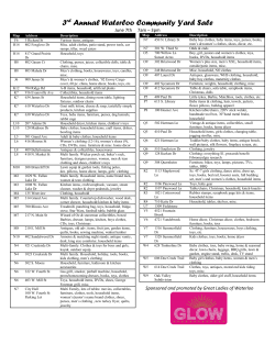 3rd Annual Waterloo Community Yard Sale