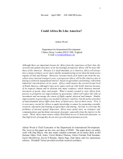 Could Africa Be Like America?