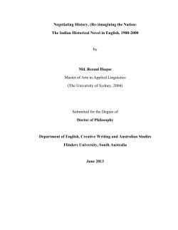 Negotiating History, (Re-)imagining the Nation: The Indian