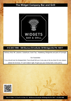 The Widget Company Bar and Grill 412-203-1996