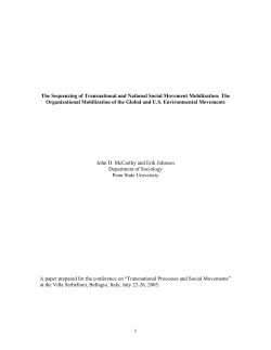 1 The Sequencing of Transnational and National Social Movement
