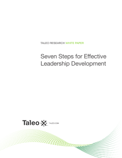 Seven Steps for Effective Leadership Development