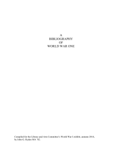 a bibliography of world war one - The Yale Club of New York City