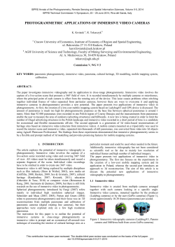 photogrammetric applications of immersive video cameras