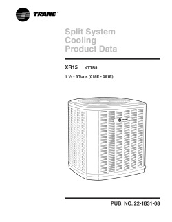 Trane Split System Cooling Product Data XR15 1 1/2