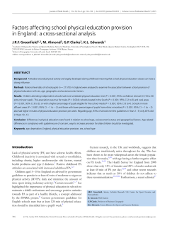 Factors affecting school physical education provision in England: a