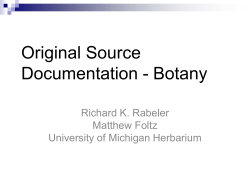 Original Source Documentation - Botany