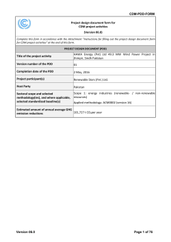 CDM-PDD-FORM Version 06.0 Page 1 of 76 Project design