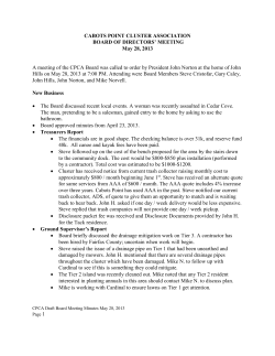 May 28, 2013 - Cabots Point Cluster Association