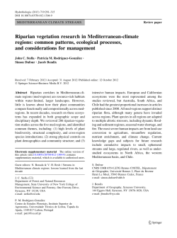 Riparian vegetation research in Mediterranean