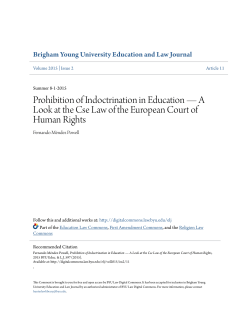 Prohibition of Indoctrination in Education