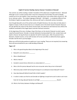 English IV Summer Reading: Seamus Heaney`s Translation of