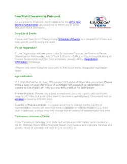 Teen World Championship Participant, As you travel