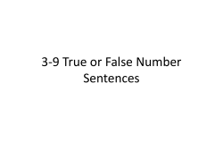3-9 True or False Number Sentences
