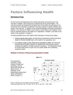 Factors Influencing Health - San Francisco Department of Public