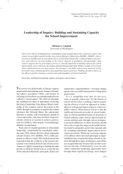 Leadership of Inquiry - Institute for Student Achievement