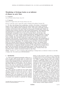 Morphology of drainage basins as an indicator of climate on early
