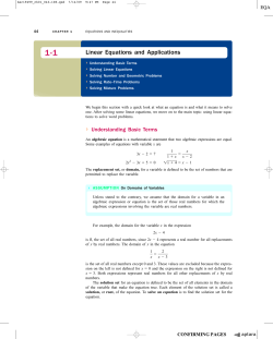 Linear Equations and Applications