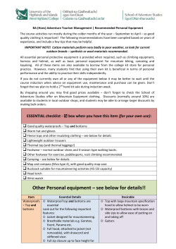ESSENTIAL checklist - West Highland College UHI