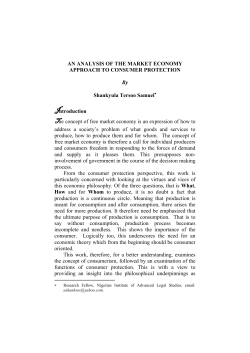 an analysis of the market economy approach to consumer protection
