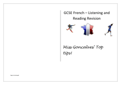 GCSE French &ndash; Listening and Reading Revision