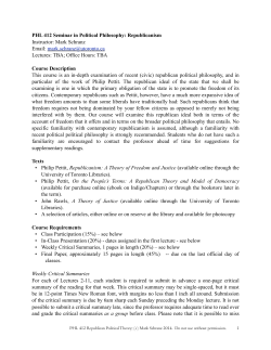PHL 412 Seminar in Political Philosophy