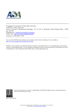 Julius Yourman, Propaganda Techniques Within Nazi Germany