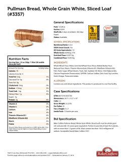 Pullman Bread, Whole Grain White, Sliced Loaf (#3357)