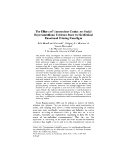 The Effects of Unconscious Context on Social Representations