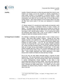 Corporate Bond Market Liquidity