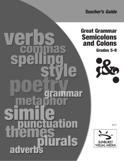 Great Grammar Semicolons and Colons