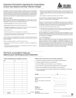 This form is provided to help you balance your checking account