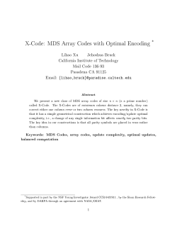 X-Code: MDS Array Codes with Optimal Encoding