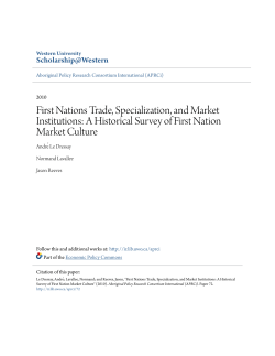 First Nations Trade, Specialization, and Market Institutions: A